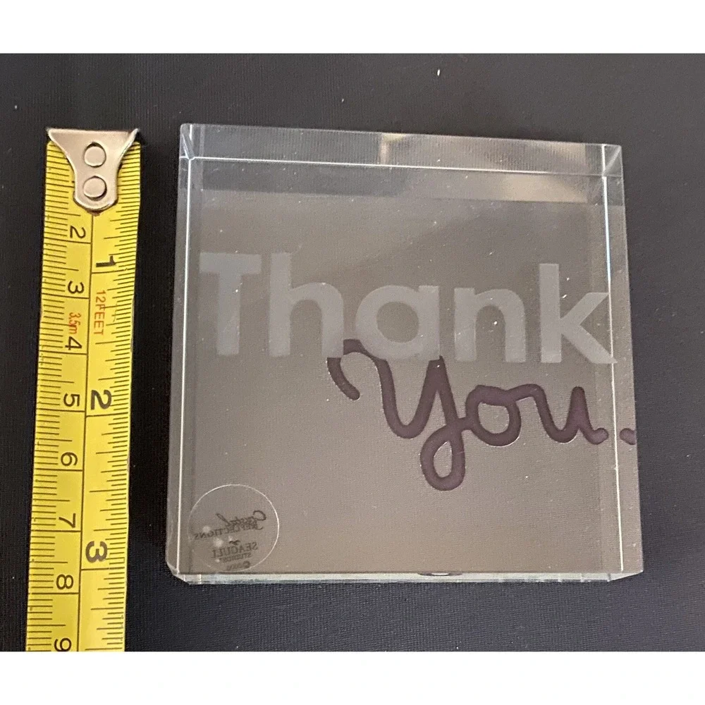 Crystal Reflections Thank You Block Square Perfect Giftable Pre-owned 3x3